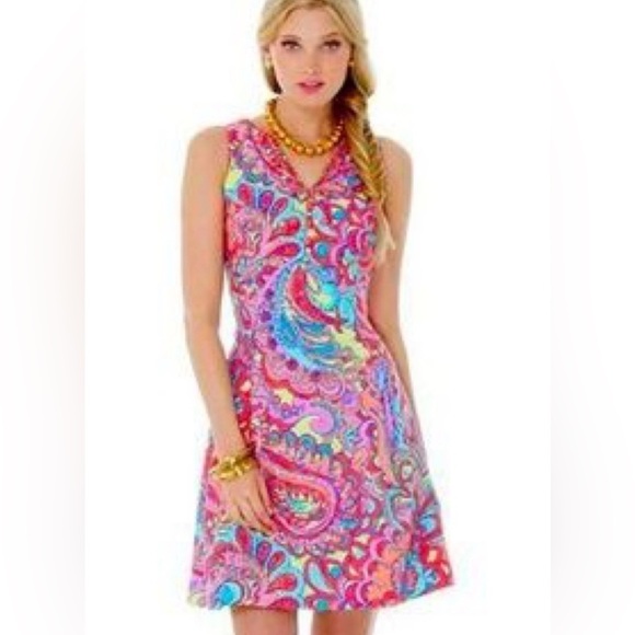 Lilly Pulitzer Lloyd Dress Feelin’ Groovy Floral Dress Size 8 - Picture 1 of 5